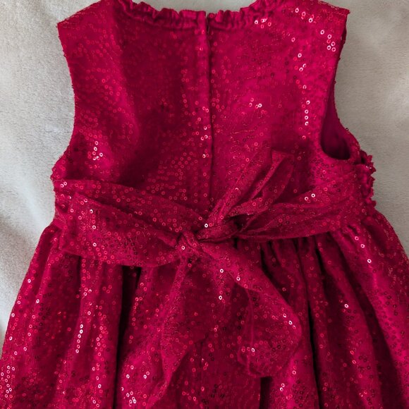 Red sparkly sequin ruffle dress - Picture 7 of 8